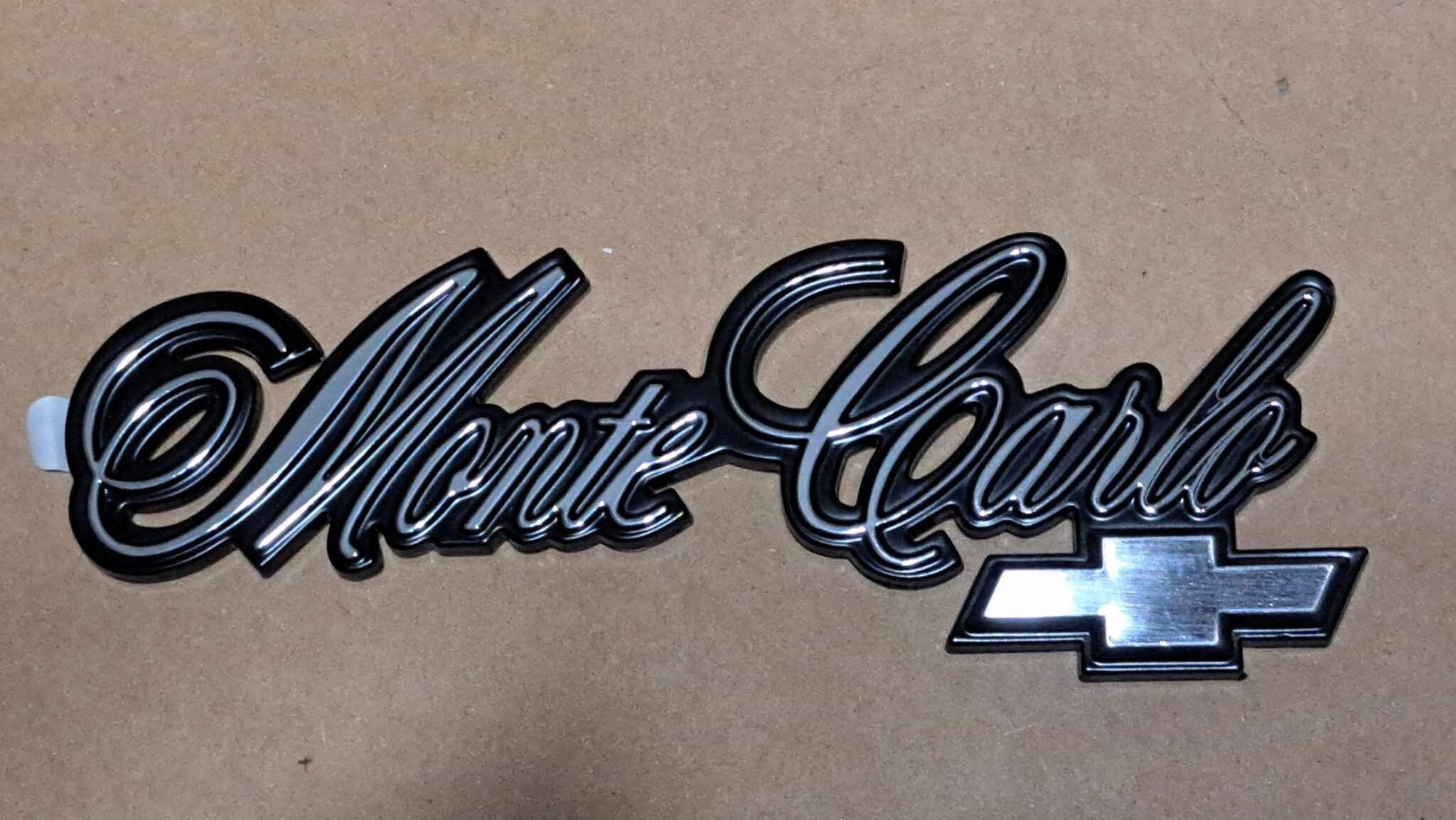 1978-1980 Monte Carlo trunk lid script emblem with bowtie